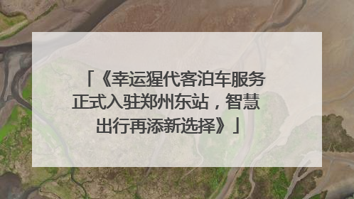 《幸运猩代客泊车服务正式入驻郑州东站，智慧出行再添新选择》