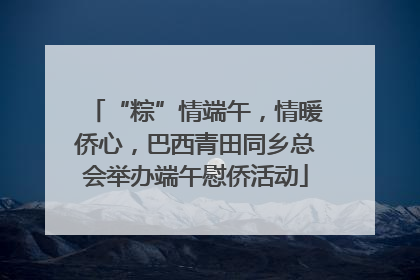 “粽”情端午，情暖侨心，巴西青田同乡总会举办端午慰侨活动
