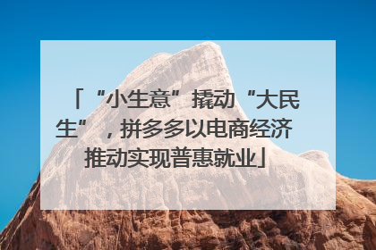 “小生意”撬动“大民生”，拼多多以电商经济推动实现普惠就业