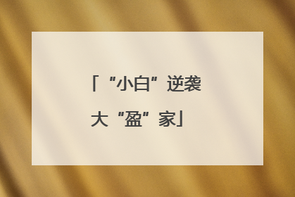 “小白”逆袭大“盈”家