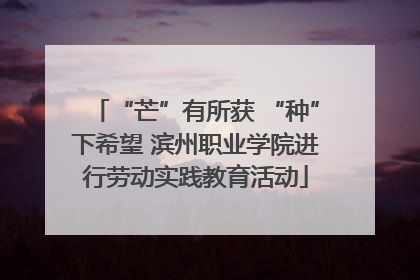 “芒”有所获 “种”下希望 滨州职业学院进行劳动实践教育活动