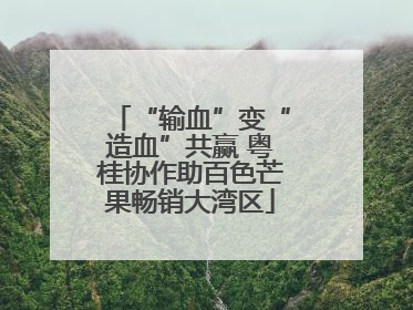 “输血”变“造血”共赢 粤桂协作助百色芒果畅销大湾区