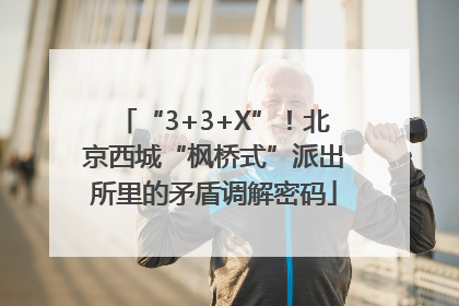 “3+3+X”！北京西城“枫桥式”派出所里的矛盾调解密码