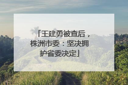 王建勇被查后，株洲市委：坚决拥护省委决定