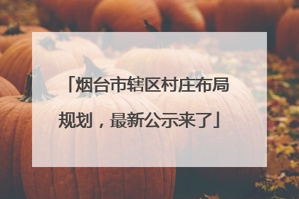 烟台市辖区村庄布局规划，最新公示来了