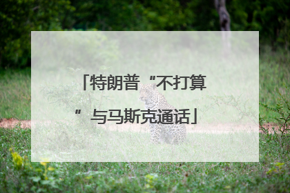 特朗普“不打算”与马斯克通话