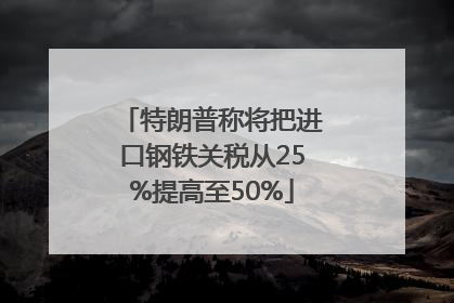特朗普称将把进口钢铁关税从25%提高至50%