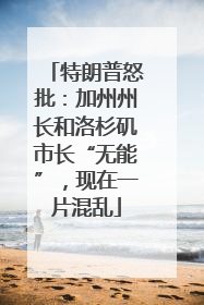 特朗普怒批：加州州长和洛杉矶市长“无能”，现在一片混乱