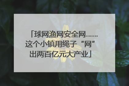 球网渔网安全网……这个小镇用绳子“网”出两百亿元大产业