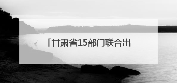 甘肃省15部门联合出台金融惠民政策 扎实做好“五篇大文章”
