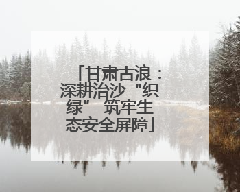 甘肃古浪：深耕治沙“织绿” 筑牢生态安全屏障