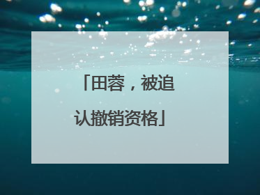 田蓉，被追认撤销资格