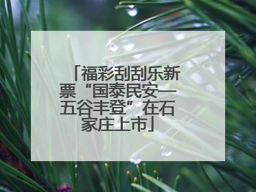 福彩刮刮乐新票“国泰民安—五谷丰登”在石家庄上市