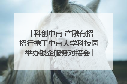 科创中南 产融有招 招行携手中南大学科技园举办银企服务对接会