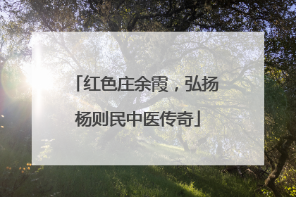 红色庄余霞，弘扬杨则民中医传奇