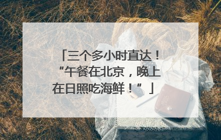 三个多小时直达！“午餐在北京，晚上在日照吃海鲜！”