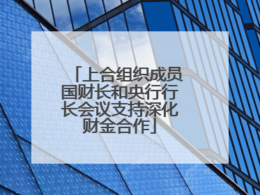 上合组织成员国财长和央行行长会议支持深化财金合作