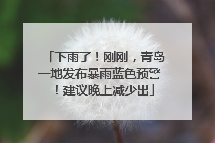 下雨了！刚刚，青岛一地发布暴雨蓝色预警！建议晚上减少出