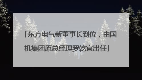 东方电气新董事长到位，由国机集团原总经理罗乾宜出任