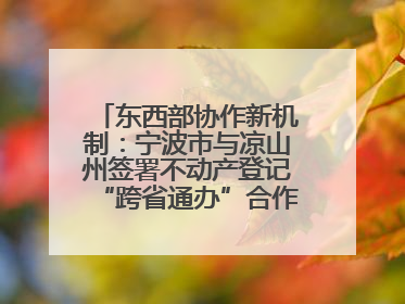 东西部协作新机制：宁波市与凉山州签署不动产登记“跨省通办”合作框架协议