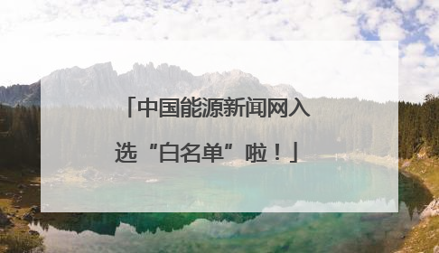 中国能源新闻网入选“白名单”啦！