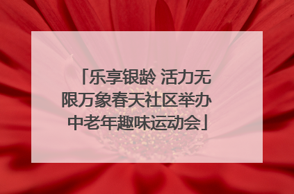 乐享银龄 活力无限万象春天社区举办中老年趣味运动会