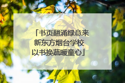书页翻涌绿意来 新东方烟台学校以书换蔬暖童心