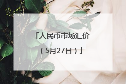 人民币市场汇价（5月27日）