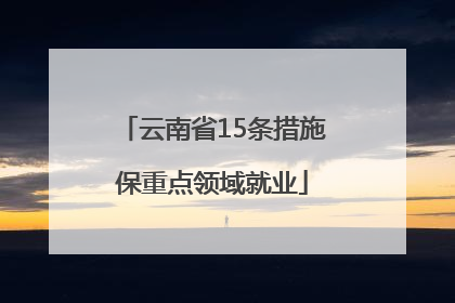云南省15条措施保重点领域就业