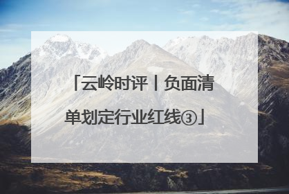 云岭时评丨负面清单划定行业红线③