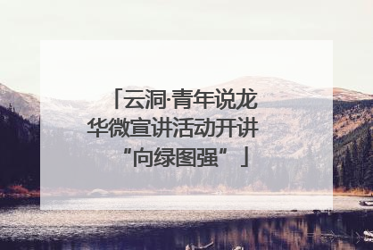 云洞·青年说龙华微宣讲活动开讲“向绿图强”