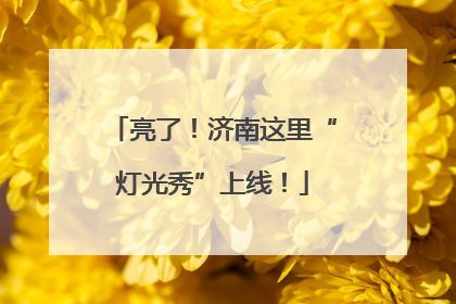 亮了！济南这里“灯光秀”上线！