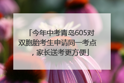 今年中考青岛605对双胞胎考生申请同一考点，家长送考更方便