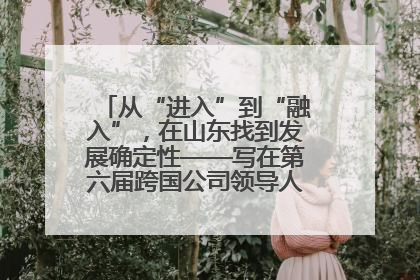从“进入”到“融入”，在山东找到发展确定性——写在第六届跨国公司领导人青岛峰会开幕之际