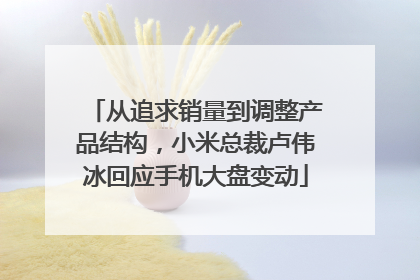 从追求销量到调整产品结构，小米总裁卢伟冰回应手机大盘变动