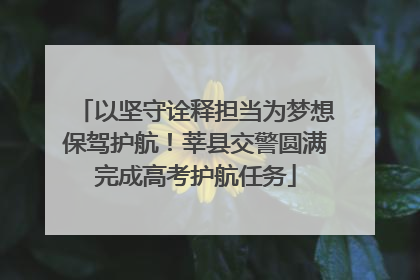 以坚守诠释担当为梦想保驾护航！莘县交警圆满完成高考护航任务