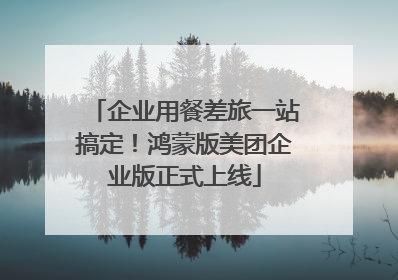 企业用餐差旅一站搞定！鸿蒙版美团企业版正式上线