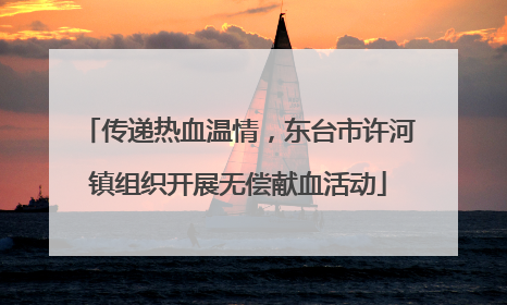 传递热血温情，东台市许河镇组织开展无偿献血活动