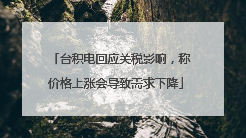 台积电回应关税影响，称价格上涨会导致需求下降