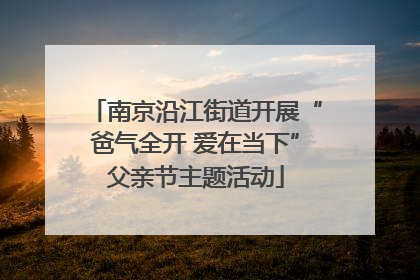 南京沿江街道开展“爸气全开 爱在当下”父亲节主题活动