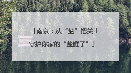 南京：从“盐”把关！守护你家的“盐罐子”