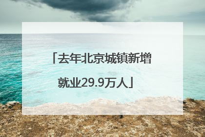 去年北京城镇新增就业29.9万人