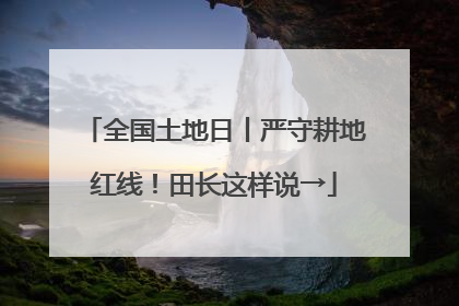 全国土地日丨严守耕地红线！田长这样说→