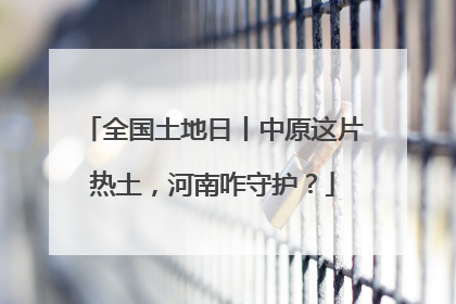 全国土地日丨中原这片热土，河南咋守护？