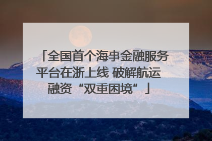 全国首个海事金融服务平台在浙上线 破解航运融资“双重困境”