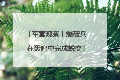 军营观察丨爆破兵：在轰鸣中完成蜕变
