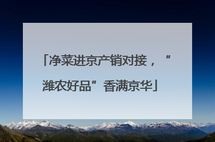 净菜进京产销对接，“潍农好品”香满京华