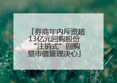 券商年内斥资超13亿元回购股份 “注销式”回购显市值管理决心