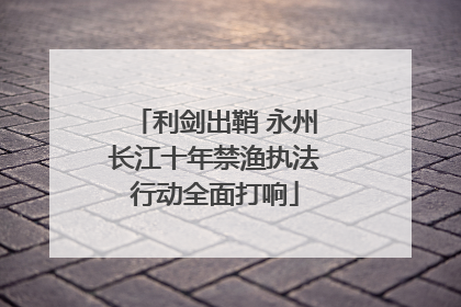 利剑出鞘 永州长江十年禁渔执法行动全面打响