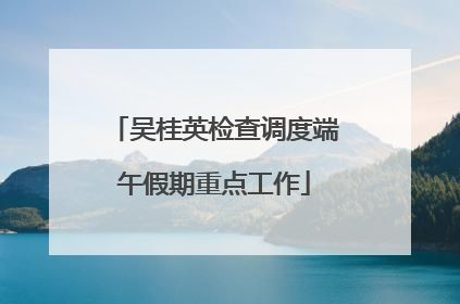吴桂英检查调度端午假期重点工作